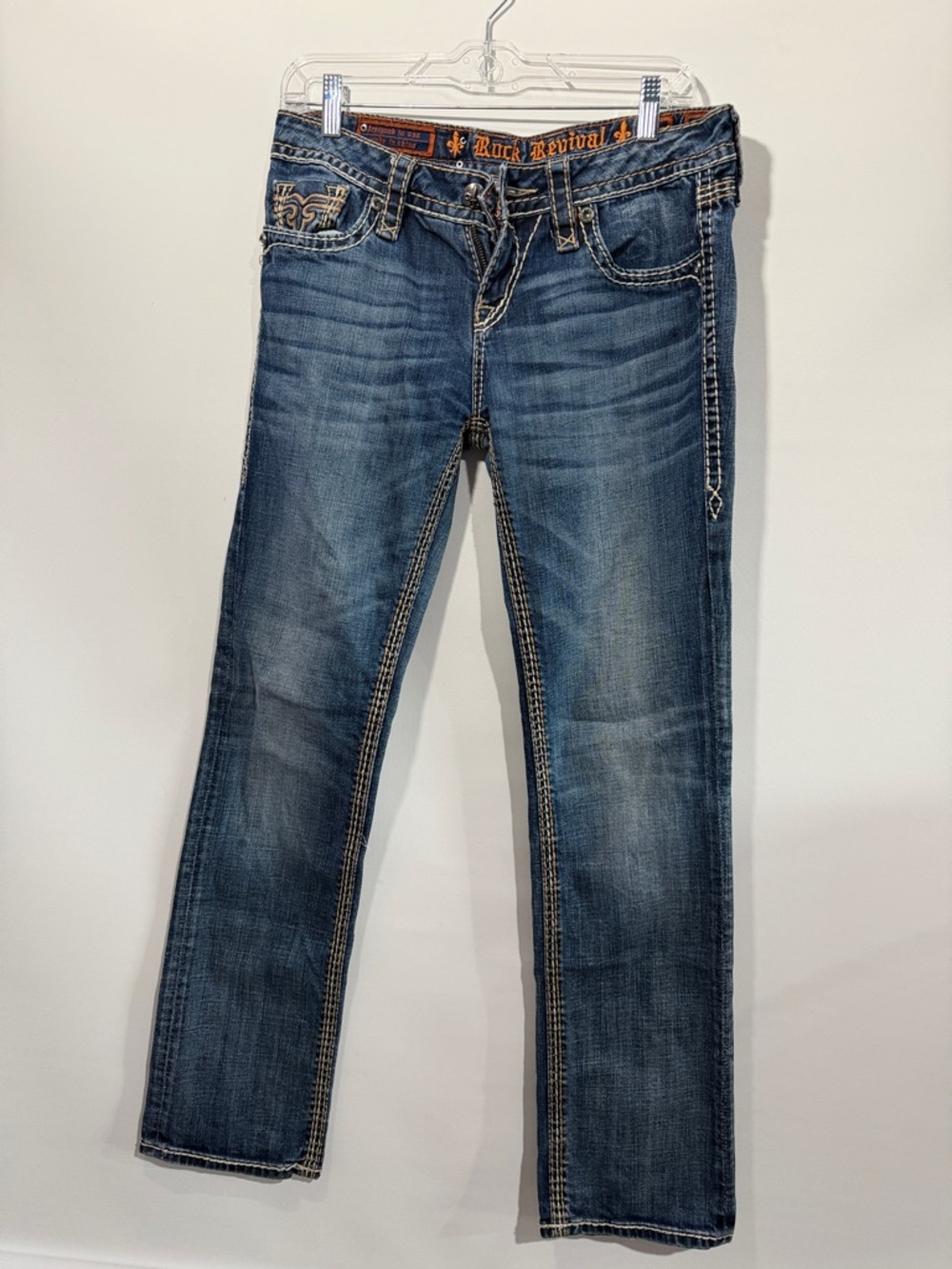 Rock Revival Blue Wash Straight Leg Jeans